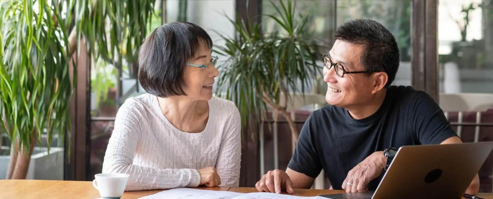 a couple talking to each other