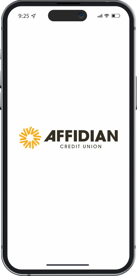 Mobile phone with Affidian logo