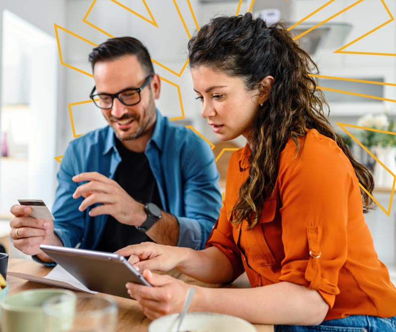 Couple going over finances